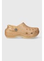 Crocs ciabatte slide Classic Platform Glitter Clog donna colore oro 207241
