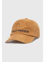 Helly Hansen cappello con visiera in velluto a coste Graphic Cap colore verde con applicazione