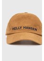 Helly Hansen cappello con visiera in velluto a coste Graphic Cap colore verde con applicazione