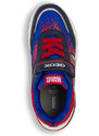 Sneakers traspiranti blu e rosse da ragazzo con stampa Spiderman e luci nella suola Geox Ciberdron