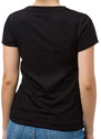 T-shirt nera da donna con dettagli laminati e paillettes Swish Jeans