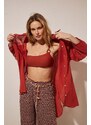 women'secret camicia da spiaggia in cotone PERFECT BEACH SETS colore rosso 5547386