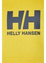 Helly Hansen felpa in cotone HH LOGO HOODIE uomo colore giallo con cappuccio con applicazione 53289