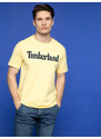 Timberland T-shirt Manica Corta Da Uomo Con Scritta Giallo Taglia L