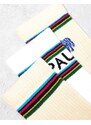 PS Paul Smith Paul Smith - Confezione da 3 paia di calzini crema, bianchi e blu con logo e righe-Bianco