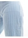 Abercrombie & Fitch - Curve Love - Jeans comodi anni '90 blu e bianchi a righe-Bianco