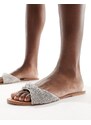 SIMMI Shoes Simmi London - Kenya - Sandali bassi con fascetta argentata con strass-Argento