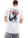 Obey - T-shirt a maniche corte unisex bianca con grafica "Future Tense"-Bianco