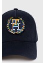 Tommy Hilfiger berretto da baseball in cotone colore blu navy con applicazione