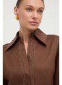Max Mara Leisure camicia di lino colore marrone