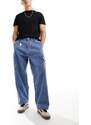 Obey - Jeans cargo larghi color indaco azzurro-Blu