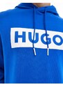 HUGO BLUE - Felpa con cappuccio nera con logo-Nero