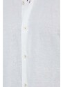 BOSS camicia di lino colore bianco