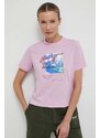 Napapijri t-shirt in cotone S-Yukon donna colore rosa NP0A4HOGP1J1