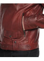 Leather Trend Chiodo Tre Tasche - Chiodo Uomo Bordeaux in vera pelle
