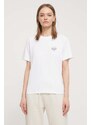 Herschel t-shirt in cotone donna colore bianco