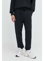 Herschel pantaloni da jogging in cotone colore nero