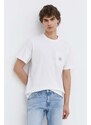 Herschel t-shirt in cotone uomo colore bianco
