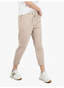 Fashion Pantaloni Donna Con Coulisse Casual Beige Taglia L