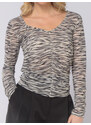 blusa da donna Patrizia Pepe zebrata con arricciatura