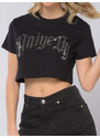 t Shirt da donna Aniye By cropped con logo strass
