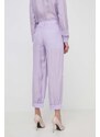 Armani Exchange pantaloni donna colore violetto