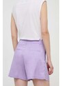 Silvian Heach pantaloncini in lino colore violetto