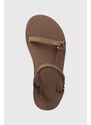 Teva sandali in pelle Original Universal Slim Lea donna colore marrone 1151031