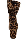 Malu Shoes Stivaletti tronchetti donna a punta in licra effetto calzino maculato con tacco largo 6cm zip aderenti al polpaccio sexy