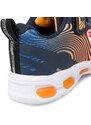 Sneakers blu e arancioni da bambino con luci nella suola Ducati Glare PS