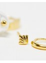 Orelia - Confezione da 18 orecchini dorati con cristalli e perla-Oro