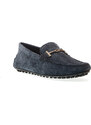 Tod's city gommino in camoscio blu fibbia