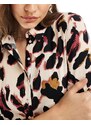 Y.A.S - Vestito camicia lungo con stampa leopardata-Multicolore
