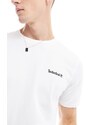 Timberland - T-shirt bianca con scritta piccola del logo-Bianco