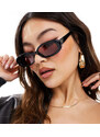 Le Specs X ASOS - Outta Love - Occhiali da sole ovali neri con lenti rosa-Nero