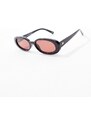 Le Specs X ASOS - Outta Love - Occhiali da sole ovali neri con lenti rosa-Nero