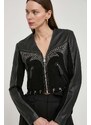 Pinko giacca in pelle donna colore nero 103517 A1WK