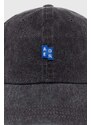 Ader Error berretto da baseball in cotone TRS Tag Cap colore grigio con applicazione BMSGFYHW0201