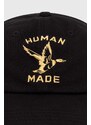 Human Made berretto da baseball in cotone colore nero con applicazione HM27GD015
