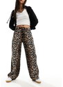 ASOS DESIGN - Jeans dad leopardati-Multicolore