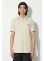 Fred Perry polo in cotone Twin Tipped Shirt colore beige M3600.U87