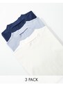 ASOS DESIGN - Confezione da 3 T-shirt oversize a collo alto in colorazioni multiple-Multicolore