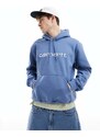 Carhartt WIP - Felpa con cappuccio blu con scritta