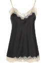 Solada Top Donna Effetto Raso Con Pizzo Tops Nero Taglia Unica