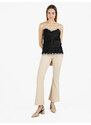 Solada Top Donna Effetto Raso Con Pizzo Tops Nero Taglia Unica
