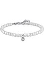 Bracciale donna gioielli Luca Barra con perle sintetiche e zircone centrale bk2514