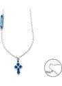 Collana uomo gioielli 4US Cesare Paciotti 4ucl5947 con pendente croce blu