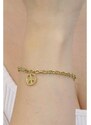 Bracciale donna gioielli Luca Barra bk2168 in acciaio dorato con simbolo pace