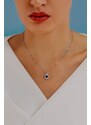 Collana donna Comete Gioielli orione gioiello donna in oro bianco con zaffiro e diamanti GLB 1474