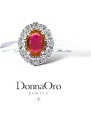 Donnaoro elements Anello donna marchio Donnaoro con rubino Ct 0.80 e diamanti lar10093.006